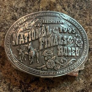 Vintage Hesston Silver Belt Buckle